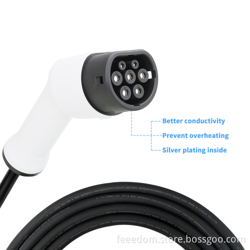 محمولة EV Charger Gun Type2-Type2 Charger Charger Cable